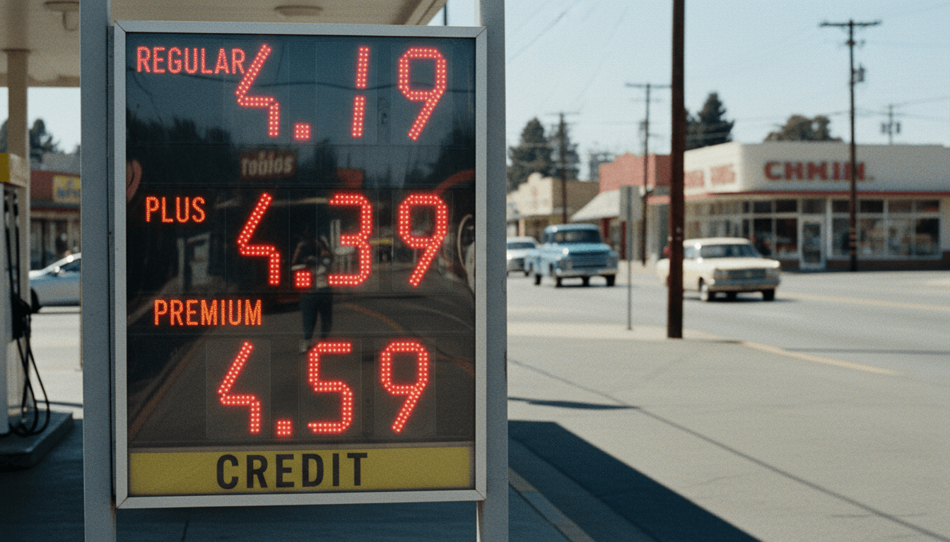 Gas station price sign