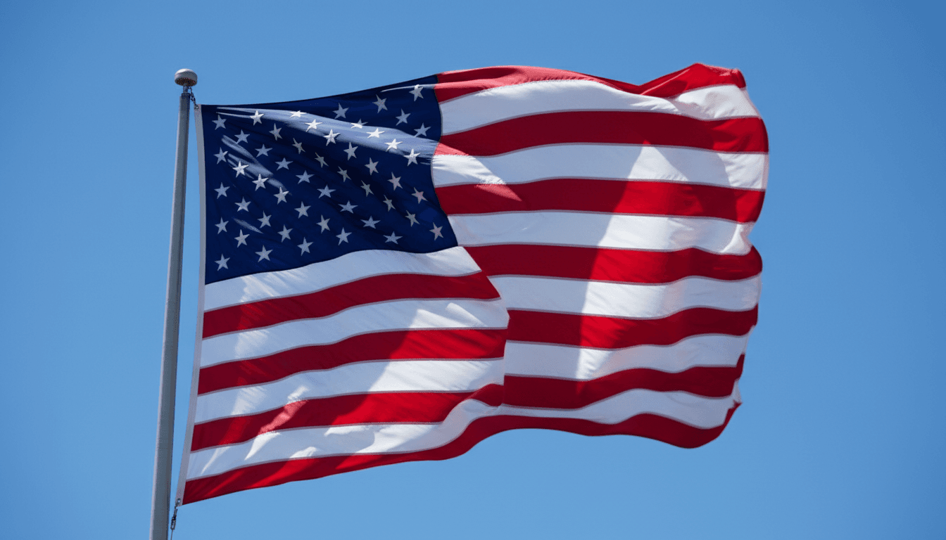 American flag waving